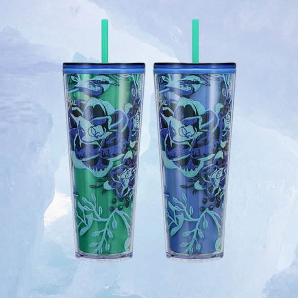 Starbucks Holiday 2022 Blue Woodland Color Changing Tumbler Cold Cup Venti 24oz - Picture 2 of 6